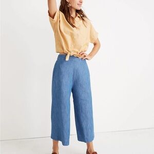 Madewell Blue Wide-Leg Pants